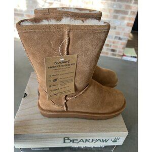 Bearpaw Women's Elle Short Suede Winter Boots Hickory Size 6
